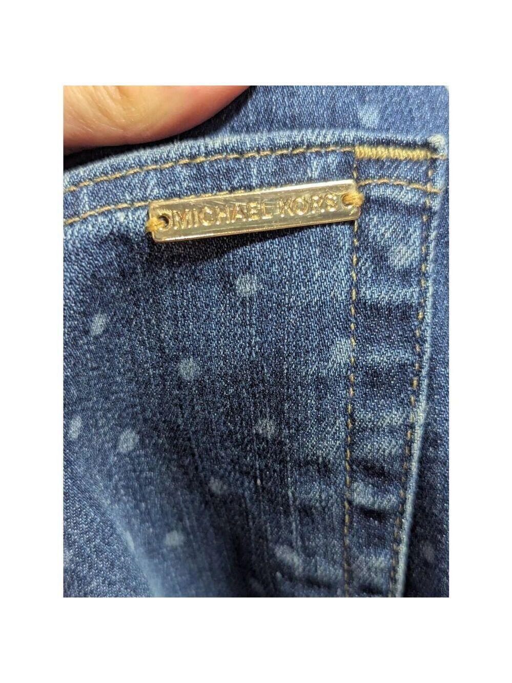 Michael Kors Women's Blue Medium-Wash Polka Dot Denim Jeans Pre-Loved Size 8 - Picture 5 of 8